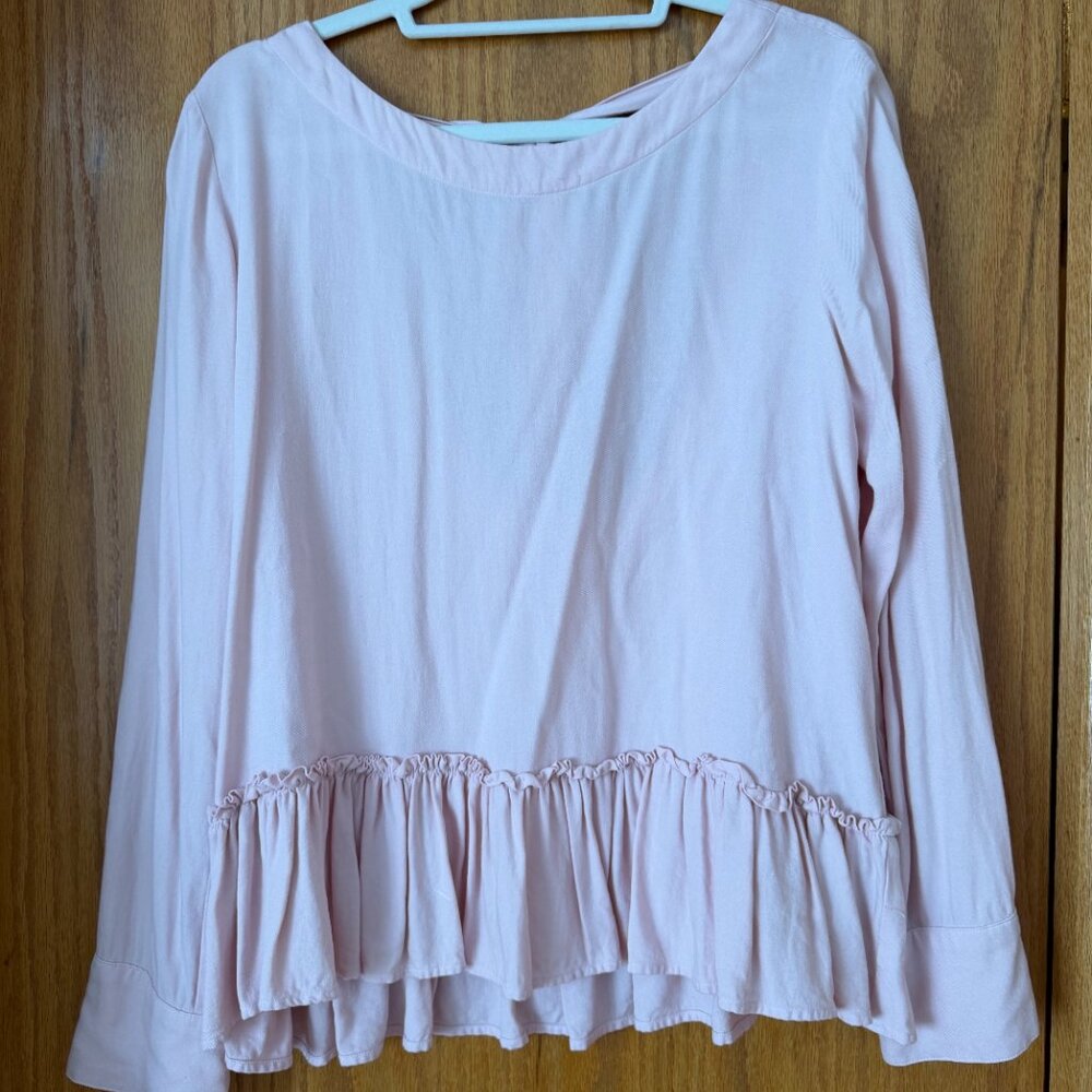Cloth and Stone Dusty Pink Ruffled Top
